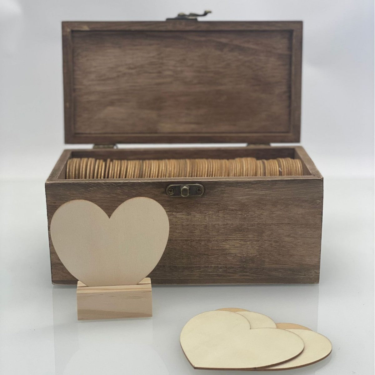 Wooden Wedding Guest Book Wishes Box - view 3