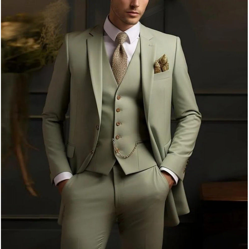 Men's Three-piece Solid-colour Suit - view 5