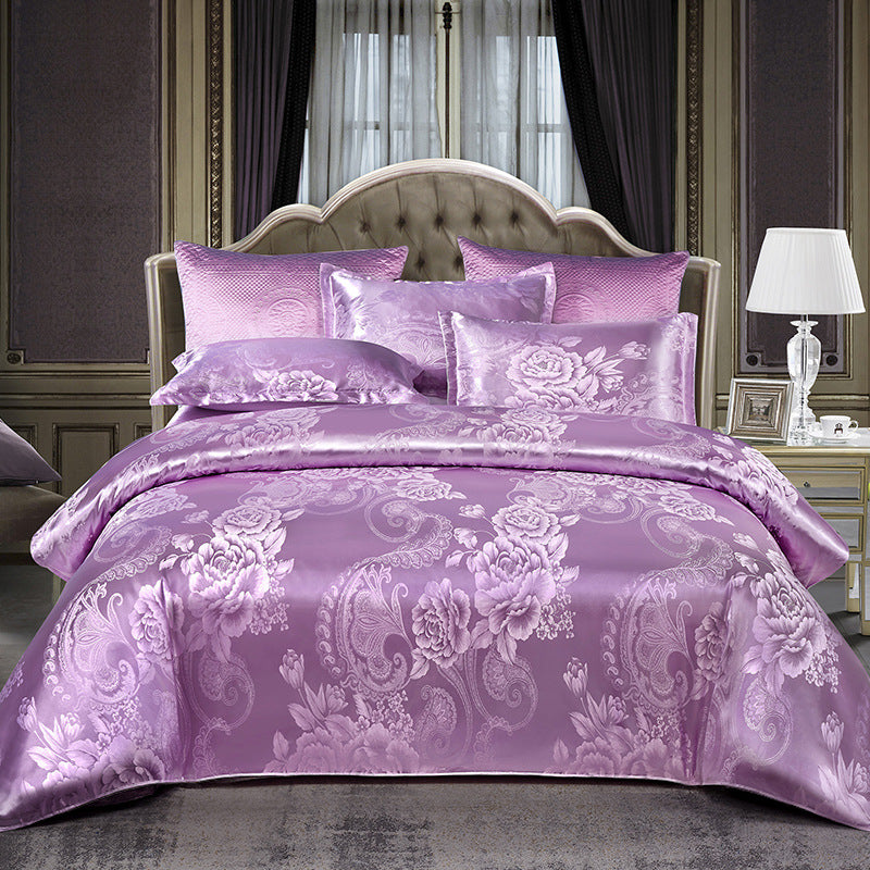 Satin Jacquard Wedding Bedding Set - view 8