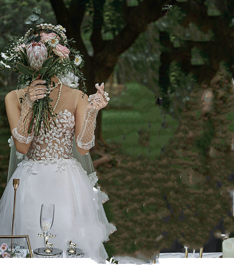Lace V-Neck Wedding Dress