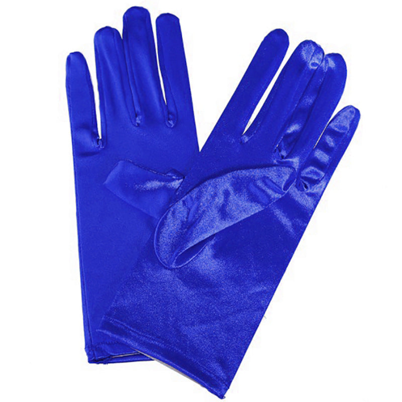 Short Satin Bridal Gloves - view 5