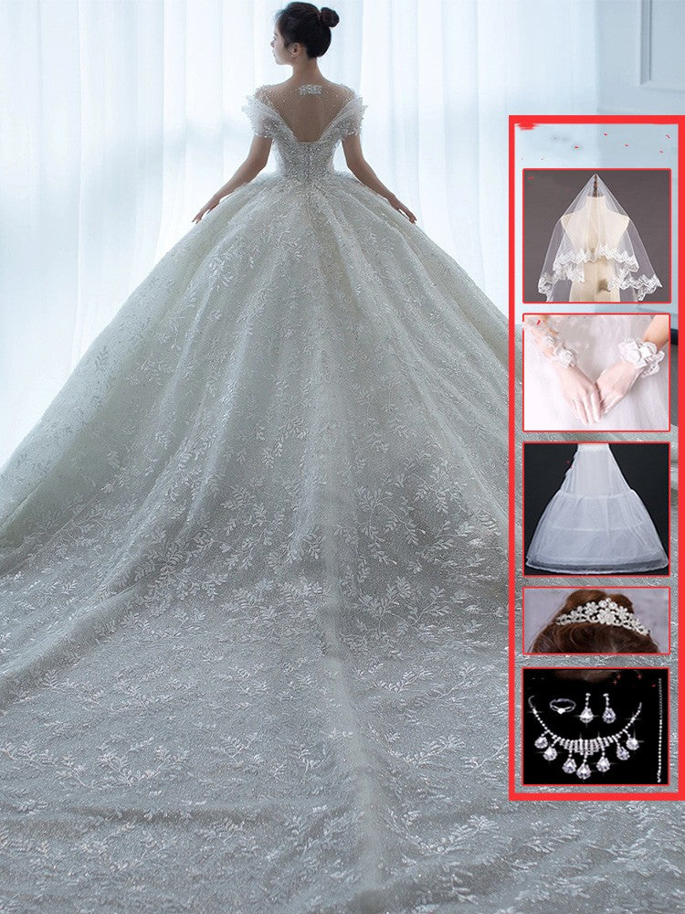 Off-Shoulder French Wedding Dress - view 6