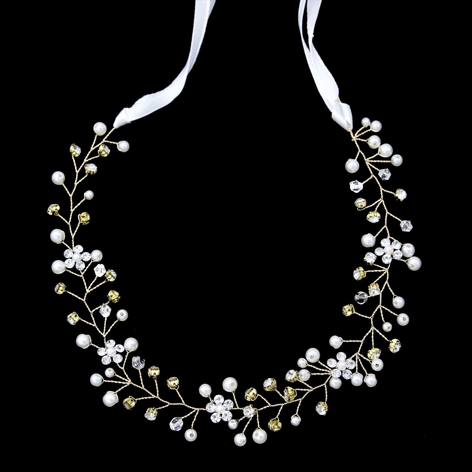 Pearl Bridal Hair Vine - view 1