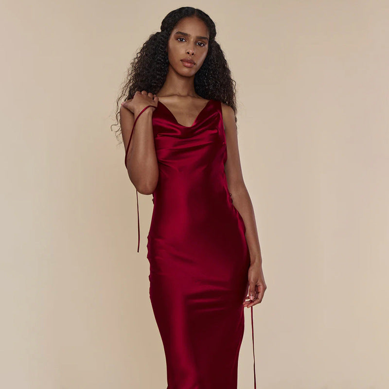 Sleeveless Cowl-Neck Evening Dress - view 2