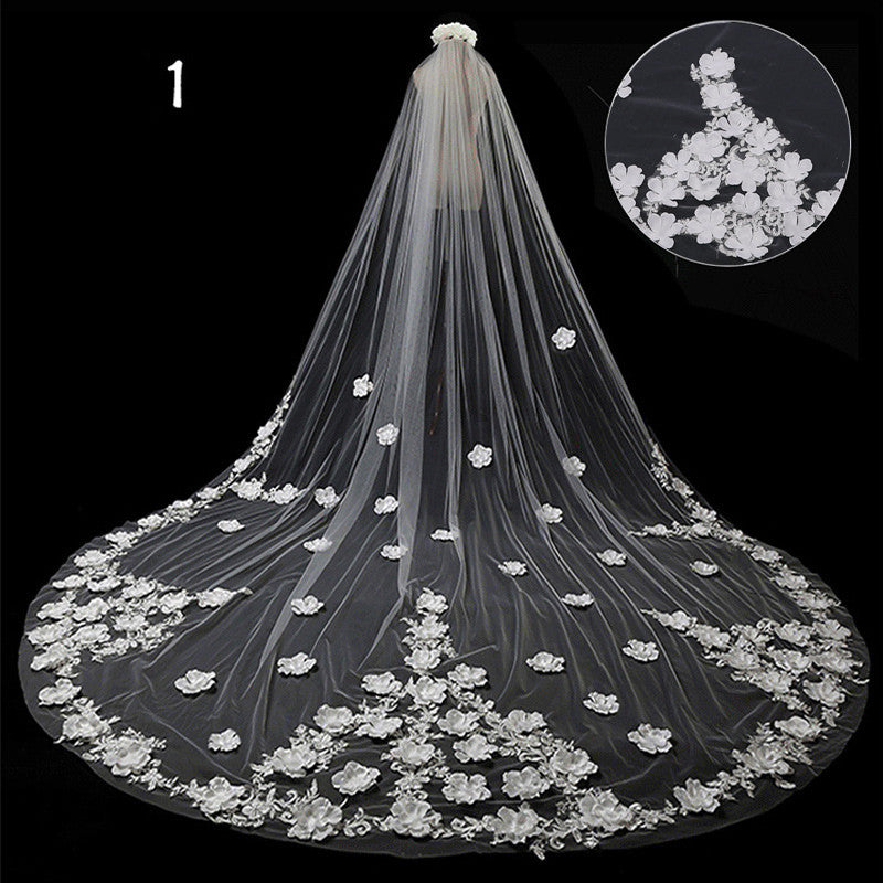 Long Tail Wedding Veil - view 1