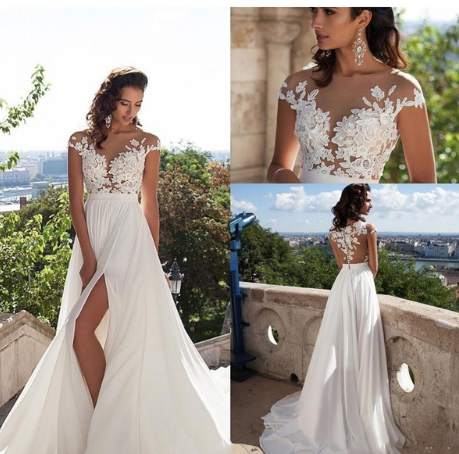 Boho Mesh Wedding Dress - view 1