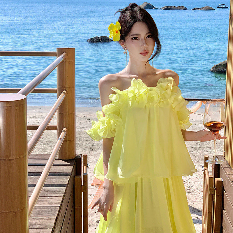Yellow Ruffle Dress