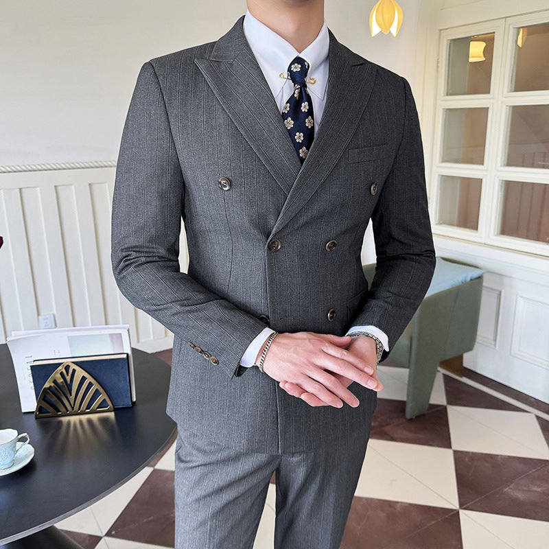 Men's Double-Breasted Three-Piece Suit - view 2