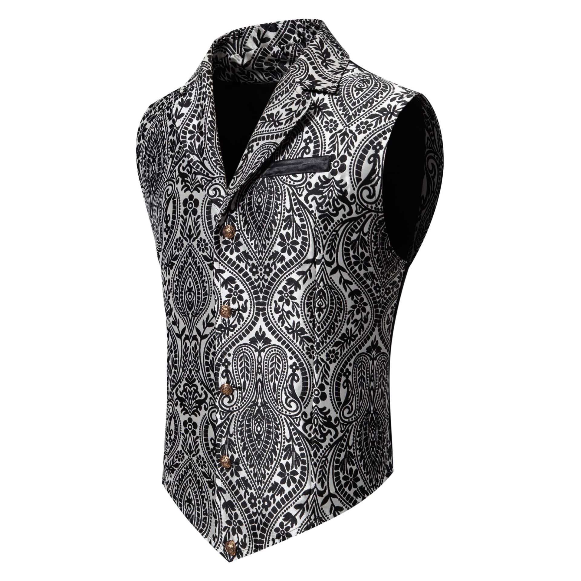 Men's Jacquard Single-breasted Suit Vest - view 6