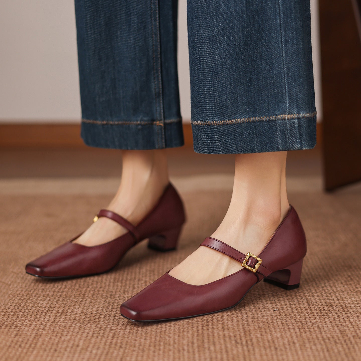 Leather Mid-heel Court Pumps - view 2