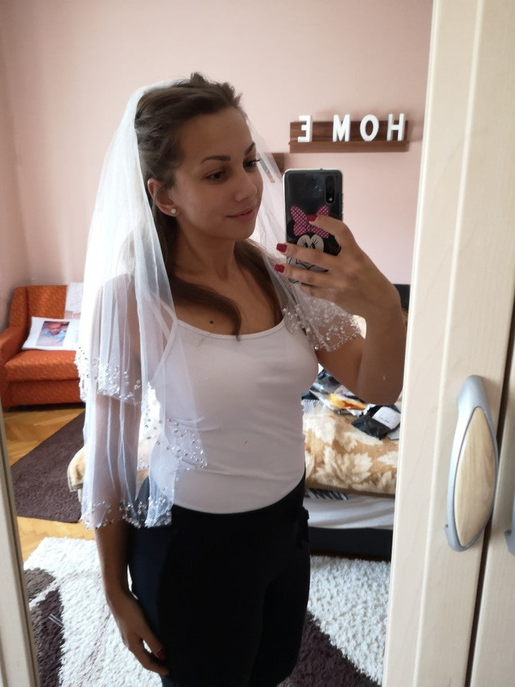 Beaded Wedding Veil - view 1