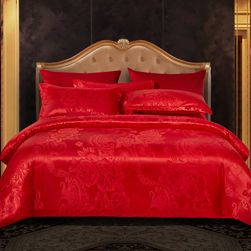 Satin Jacquard Wedding Bedding Set - view 6
