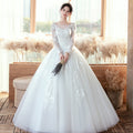 Long Sleeve Trailing Wedding Dress - view 1