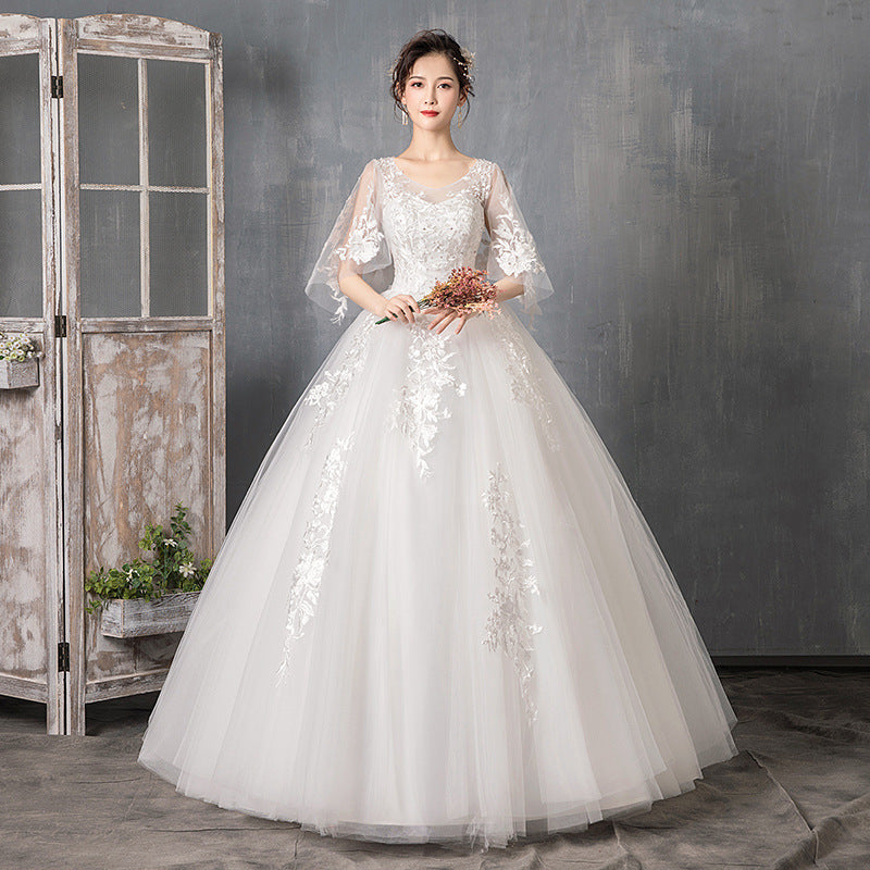 Long Sleeve Trailing Wedding Dress - view 2