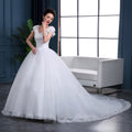 Large Trailing Lace Wedding Dress