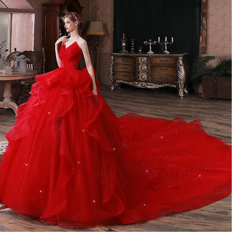 Trailing French Wedding Dress - view 6