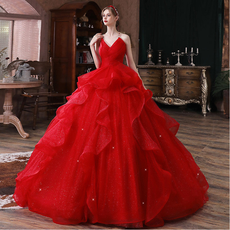 Trailing French Wedding Dress - view 5