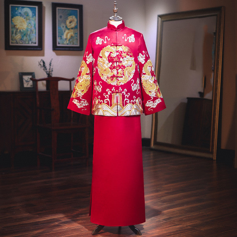Women's Embroidered Phoenix Chinese Wedding Qun Kwa Outfit - view 5