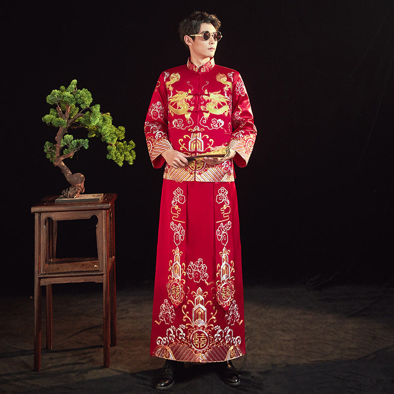 Women's Embroidered Phoenix Chinese Wedding Qun Kwa Outfit - view 6