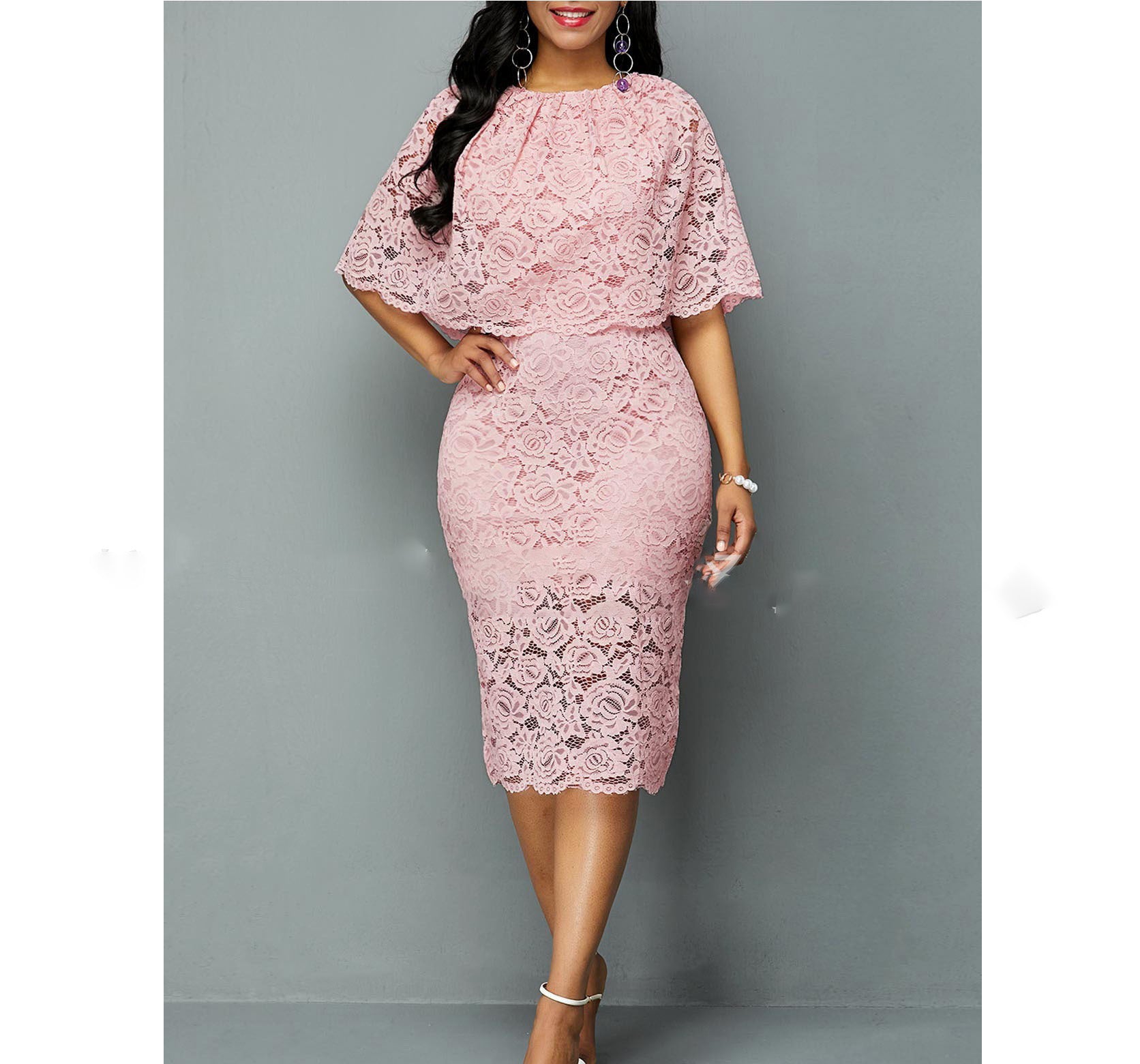 Lace Plus Size Evening Dress