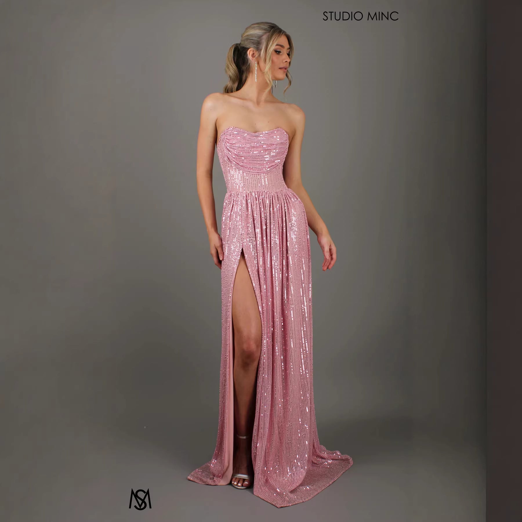 Beaded Sheer Gown - view 3