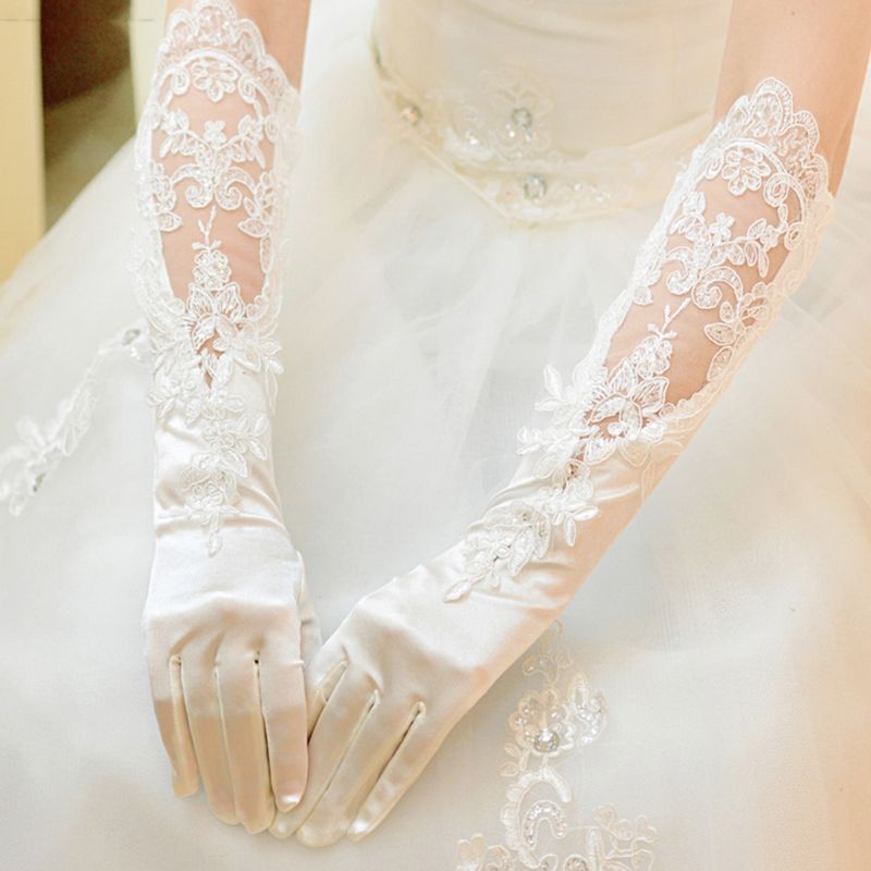 Lace Satin Bridal Gloves