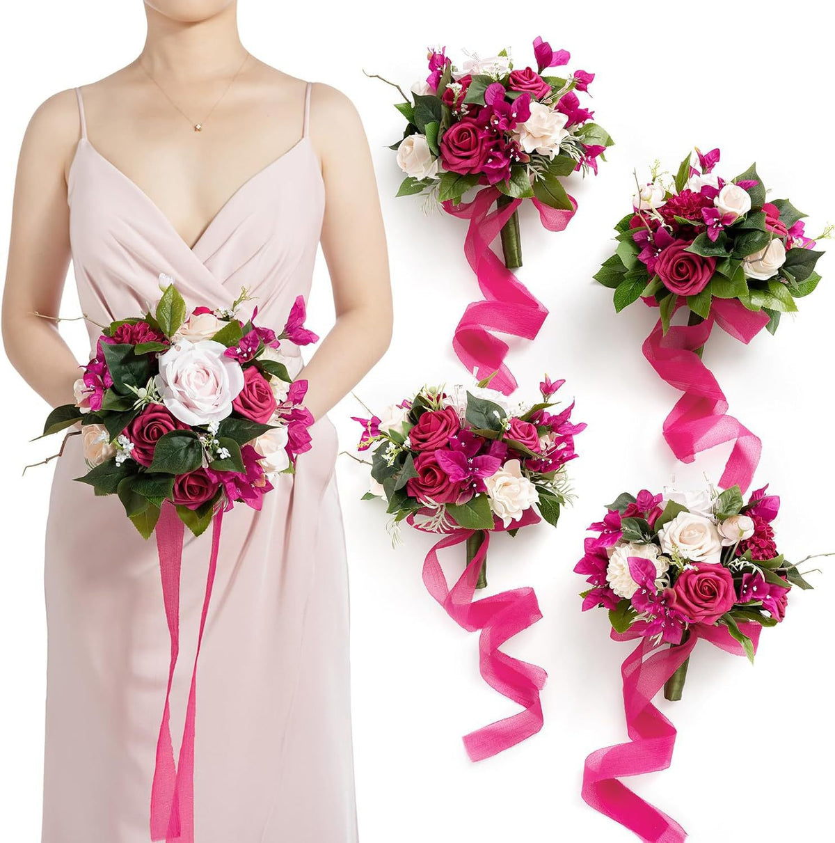 Peony Rose Artificial Wedding Bouquet - view 8