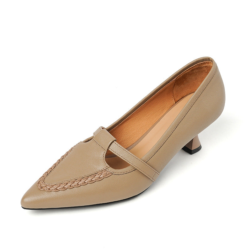 Retro Pointed-toe Chunky-heel Mary Janes - view 3
