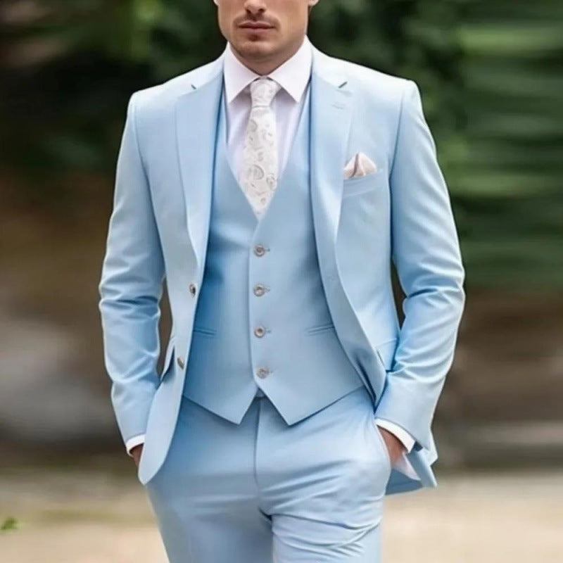 Men's Three-piece Solid-colour Suit - view 4