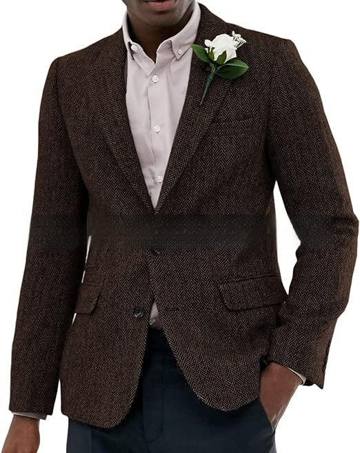 Men's Herringbone Wool Suit Jacket - view 6