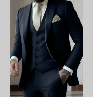 Men's Solid Colour Business Suit Set - view 6