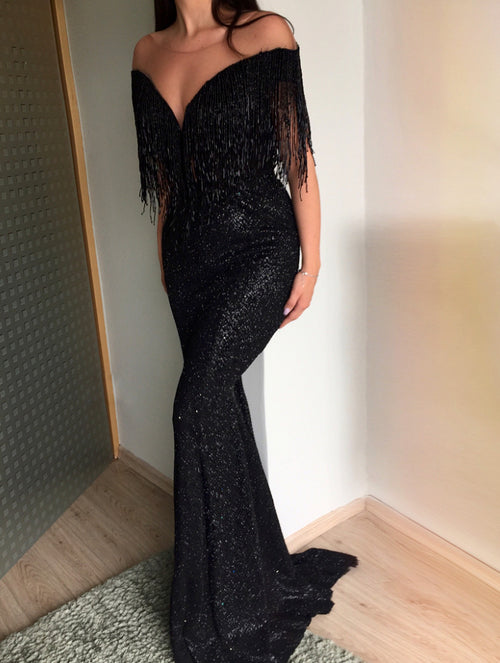Black Lace Gown