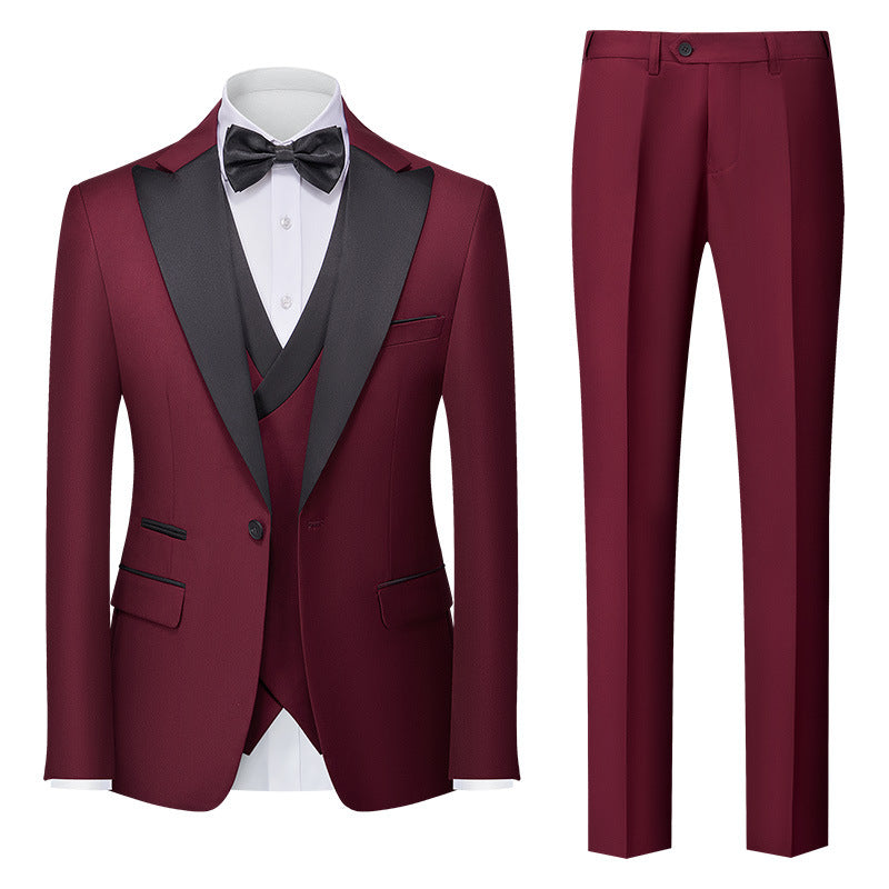 Korean Slim-Fit Three-Piece Suit - view 2