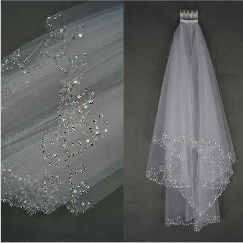 Beaded Wedding Veil - view 2