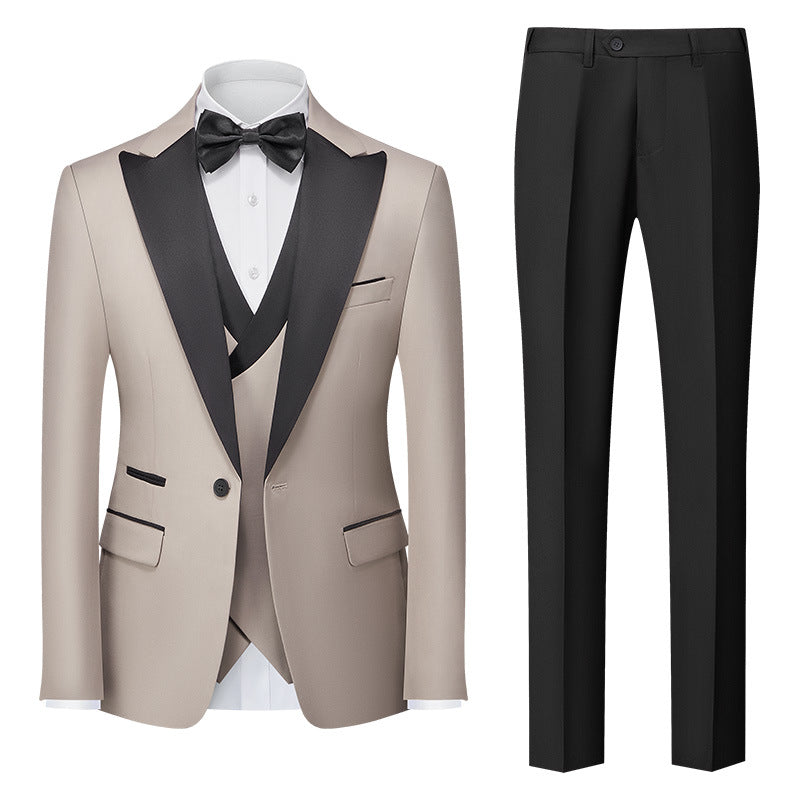 Korean Slim-Fit Three-Piece Suit - view 9