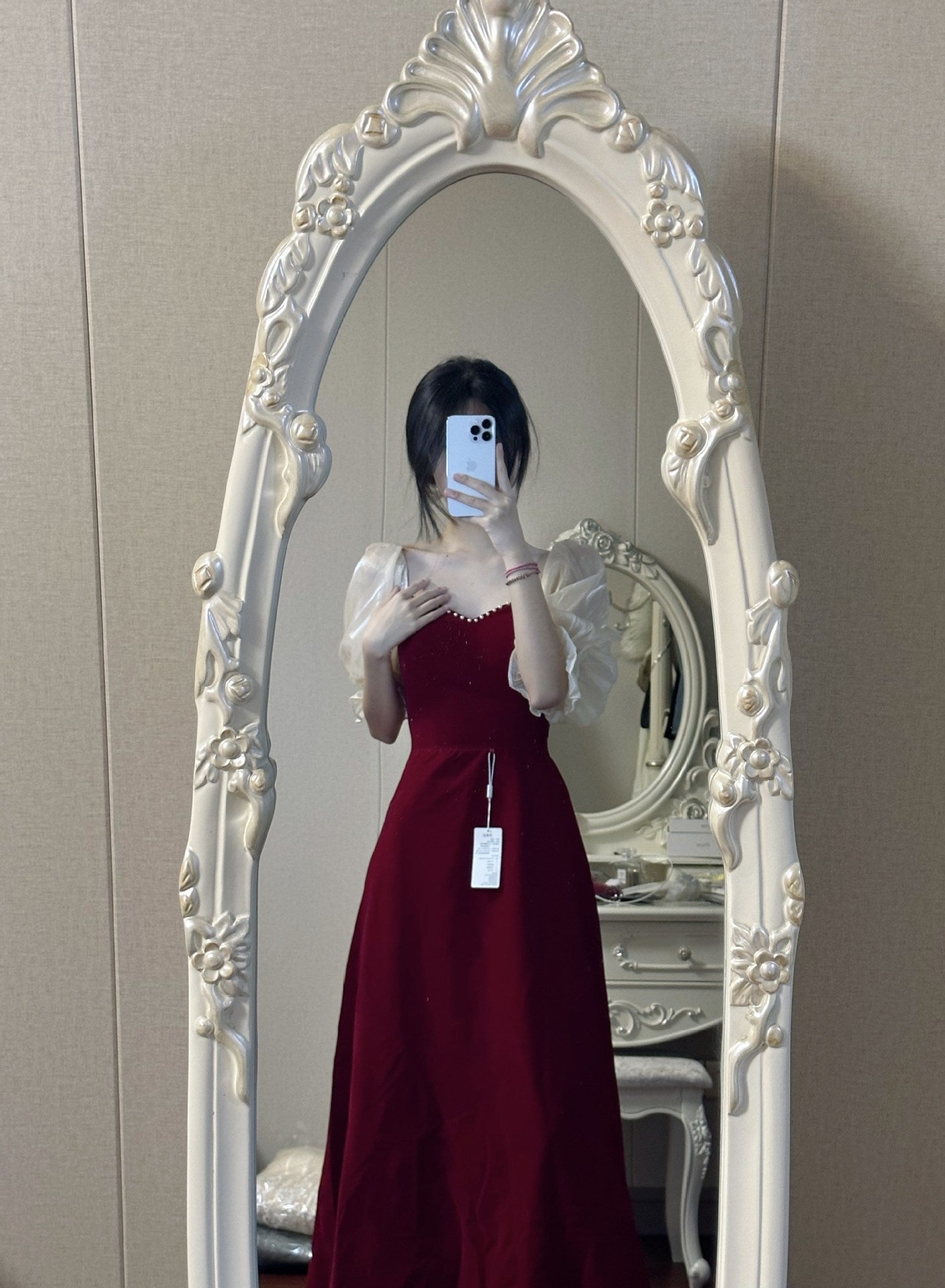 Plus Size Puff Sleeve Ball Gown Evening Dress - view 2