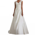 Lace V-Neck A-Line Wedding Dress