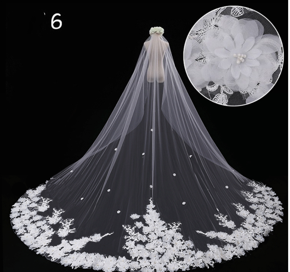 Bridal Wedding Dress Long Tail Luxury Veil - view 6
