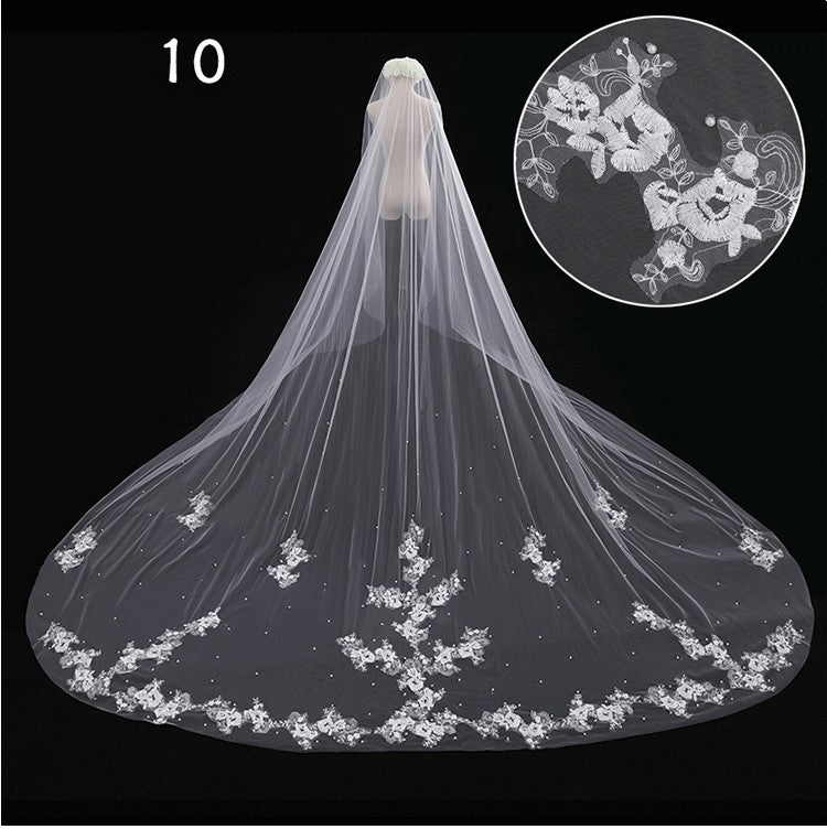 Bridal Wedding Dress Long Tail Luxury Veil - view 10
