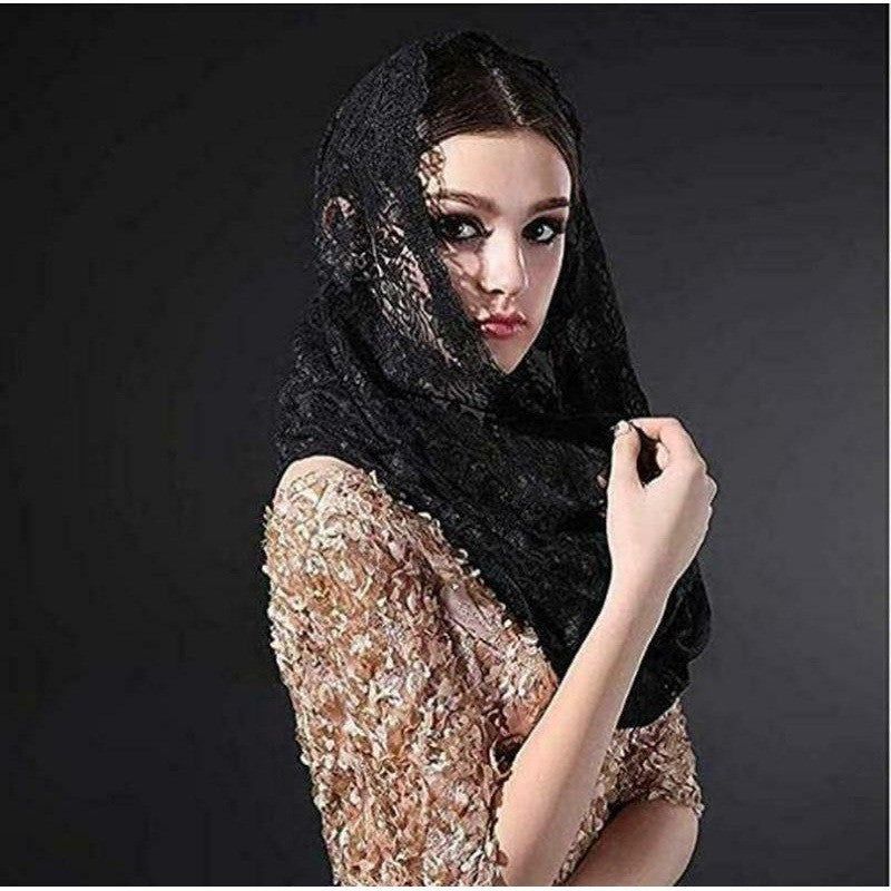 Vintage Lace Bridal Veil Headscarf - view 5