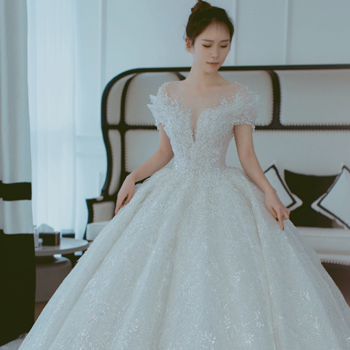Off-Shoulder French Wedding Dress - view 1