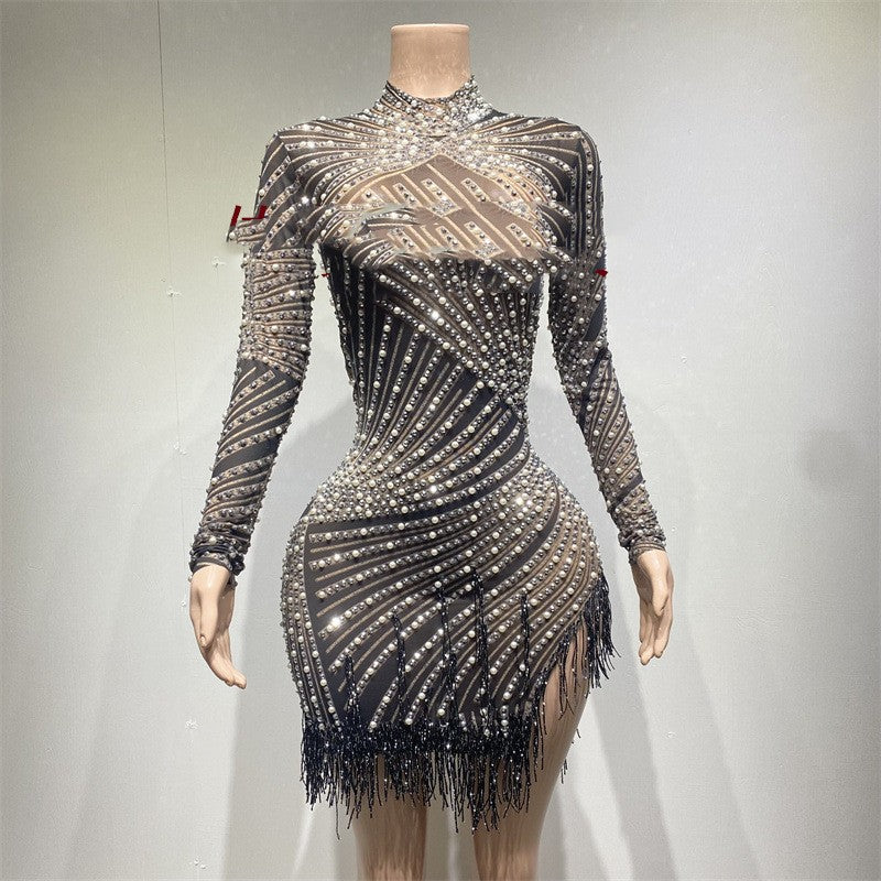 Sheer Rhinestone Gown - view 3