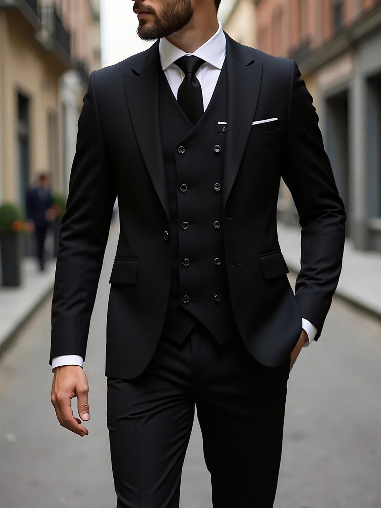 Men's Double-Breasted Three-Piece Suit - view 2