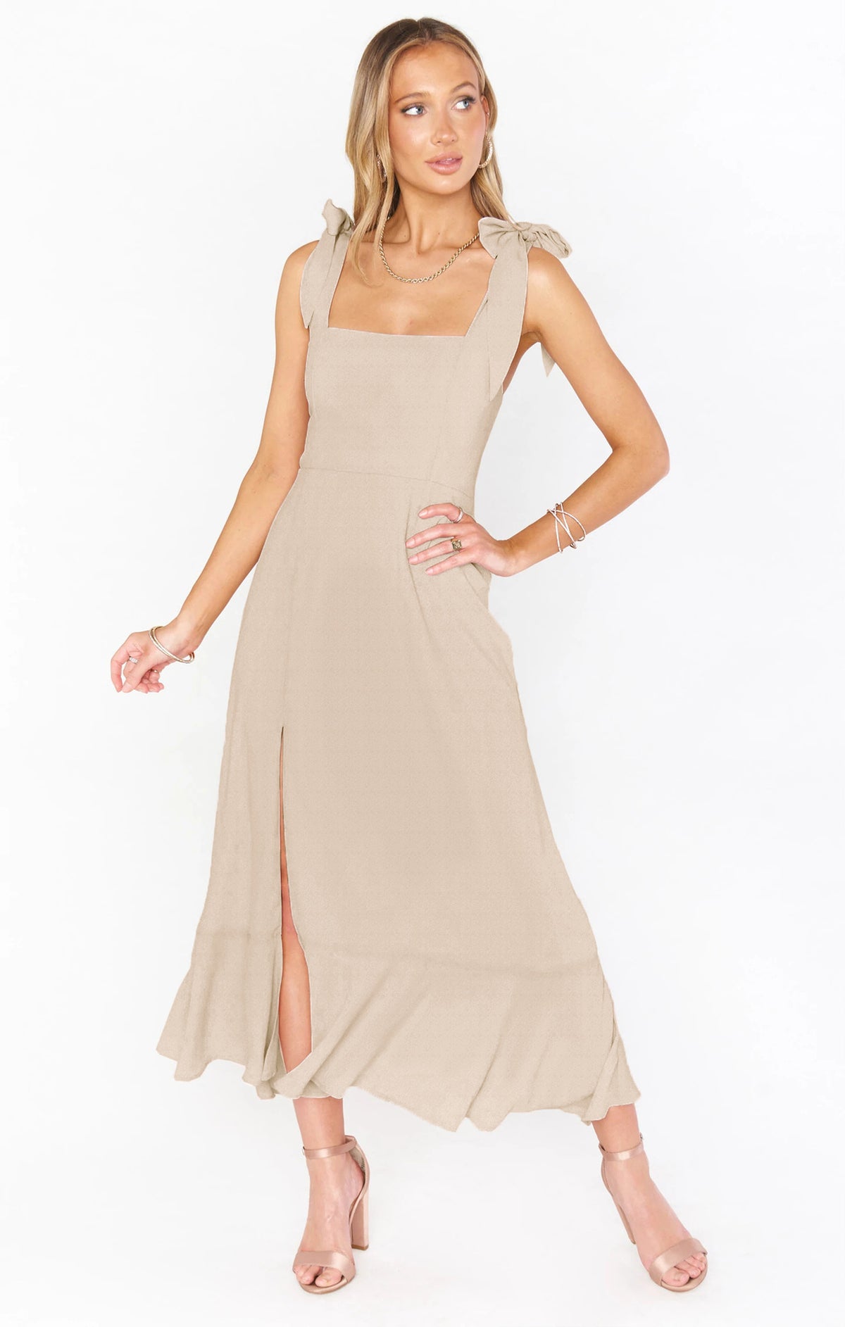 Square Neck A-Line Bridesmaid Dress - view 4