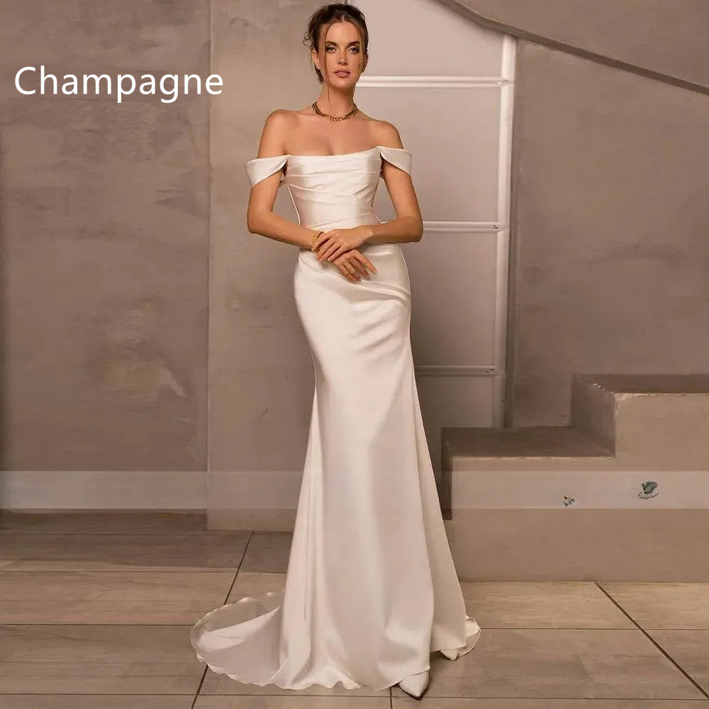 Satin Mermaid Wedding Dress - view 3