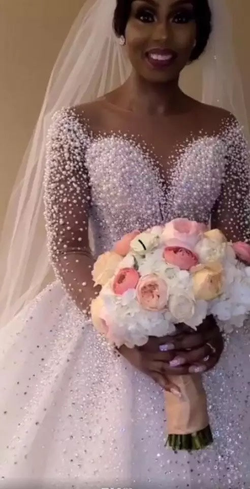 Long Sleeve Ball Gown Wedding Dress