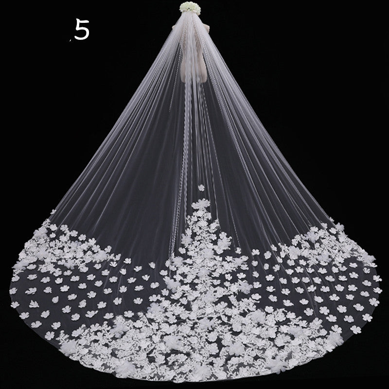 Long Tail Wedding Veil - view 4
