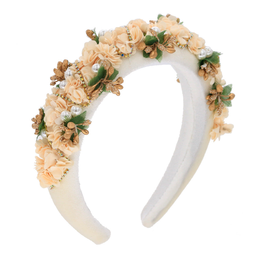 Pearl Floral Bridal Headband - view 4