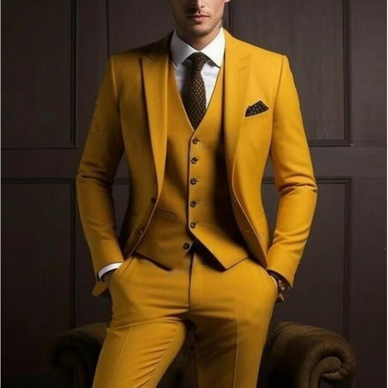 Men's Three-piece Solid-colour Suit - view 3