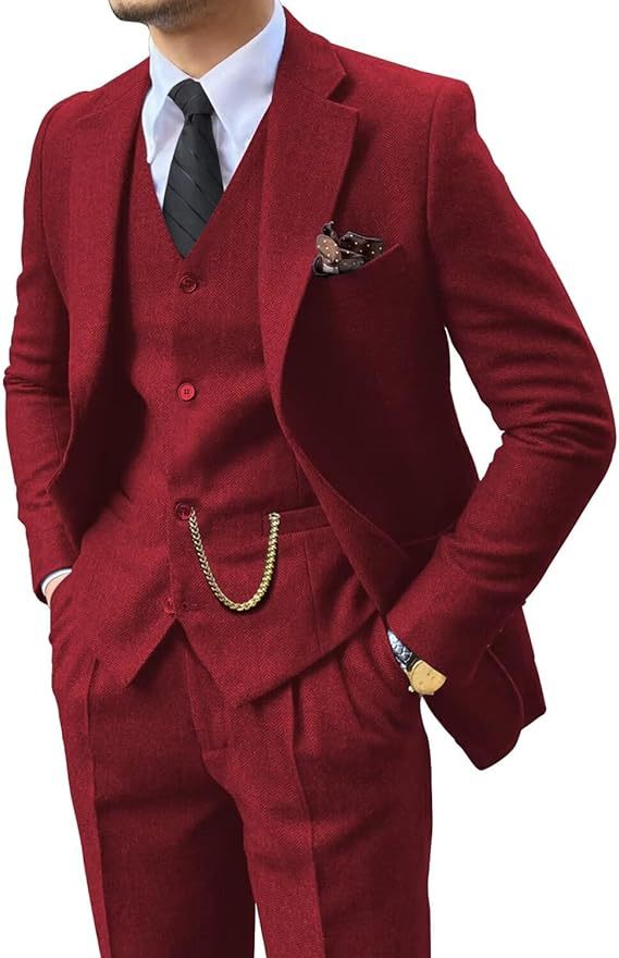 Men's Herringbone Suit - view 3